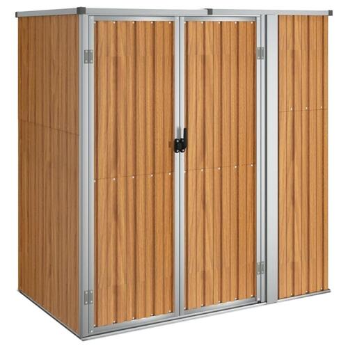 Redskabsskur til haven 161x89x161 cm galvaniseret stål brun