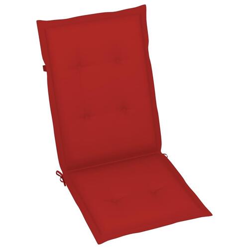 Stolehynder m. høj ryg 4 stk. 120x50x3 cm stof rød