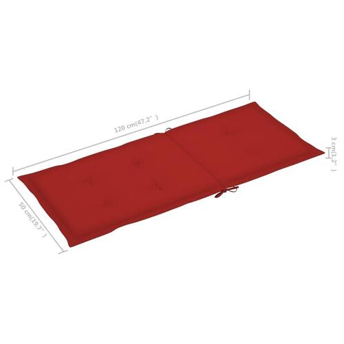 Stolehynder m. høj ryg 4 stk. 120x50x3 cm stof rød