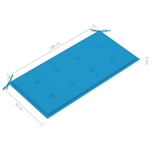 Hynde til havebænk 100x50x3 cm oxfordstof blå