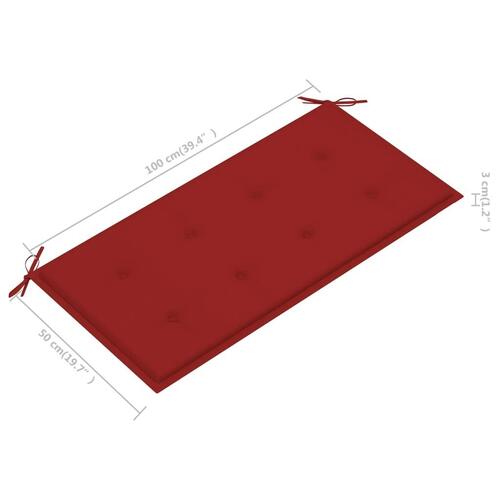 Hynde til havebænk 100x50x3 cm oxfordstof rød