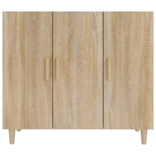 Skab 90x34x80 cm konstrueret træ røget egetræsfarve
