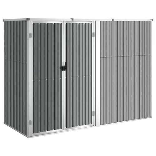 Redskabsskur til haven 225x89x161 cm galvaniseret stål grå