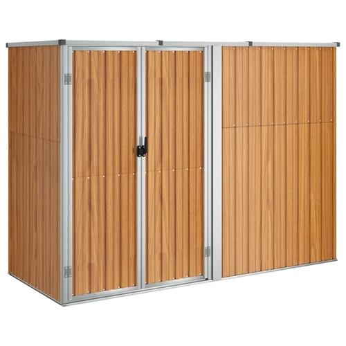 Redskabsskur til haven 225x89x161 cm galvaniseret stål brun