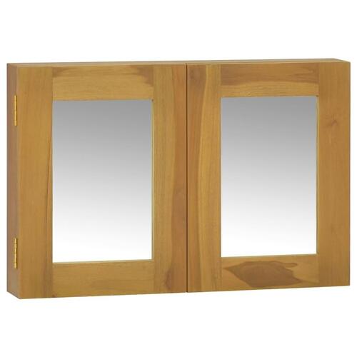 Spejlskab 60x10x40 cm massivt teaktræ