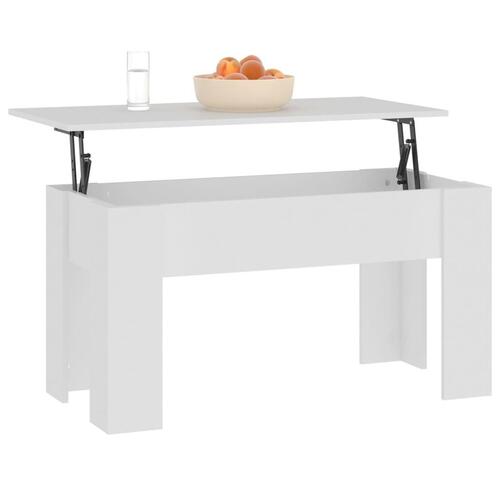 Sofabord 101x49x52 cm konstrueret træ hvid