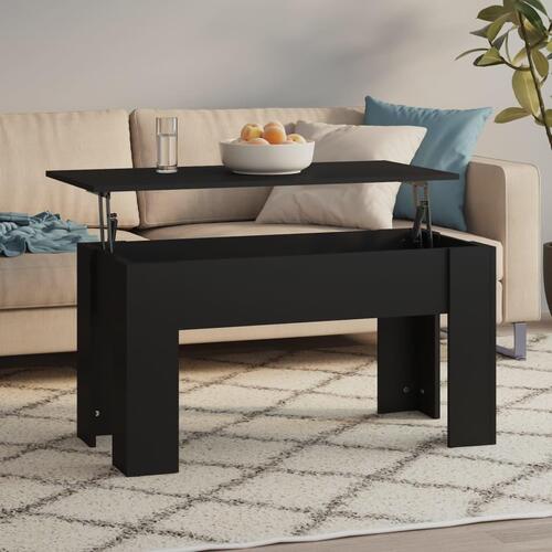 Sofabord 101x49x52 cm konstrueret træ sort