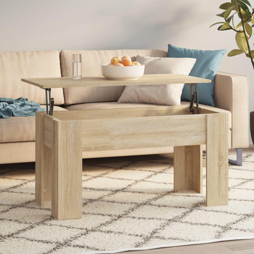 Sofabord 101x49x52 cm konstrueret træ sonoma-eg