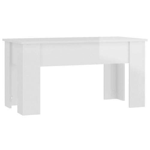 Sofabord 101x49x52 cm konstrueret træ hvid højglans