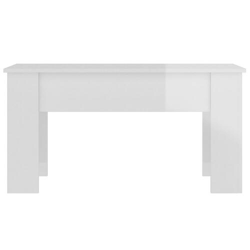Sofabord 101x49x52 cm konstrueret træ hvid højglans