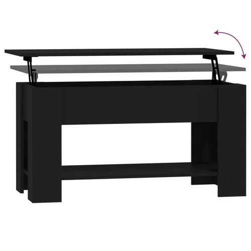 Sofabord 101x49x52 cm konstrueret træ sort