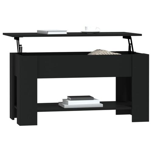 Sofabord 101x49x52 cm konstrueret træ sort