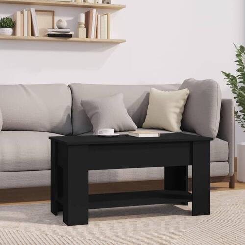 Sofabord 101x49x52 cm konstrueret træ sort