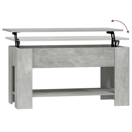 Sofabord 101x49x52 cm konstrueret træ betongrå