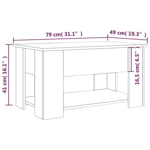 Sofabord 79x49x41 cm konstrueret træ sort