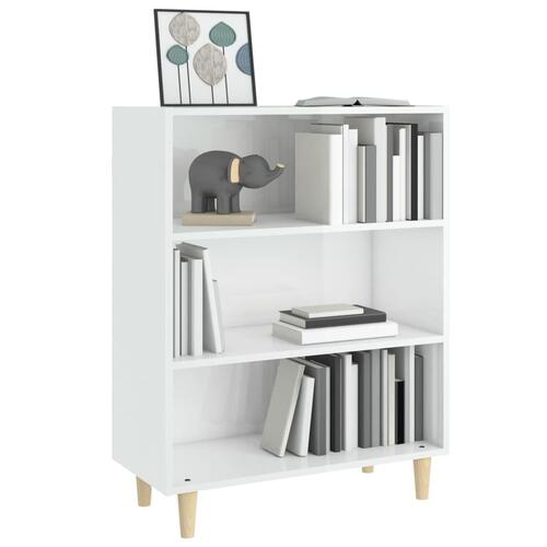 Skænk 69,5x32,5x90 cm konstrueret træ hvid højglans