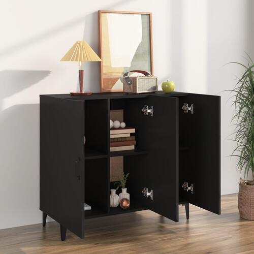 Skab 90x34x80 cm konstrueret træ sort