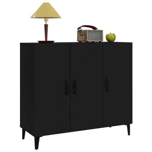 Skab 90x34x80 cm konstrueret træ sort