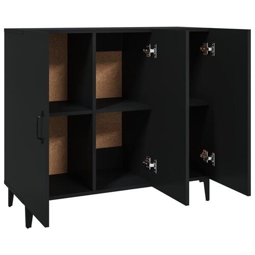 Skab 90x34x80 cm konstrueret træ sort