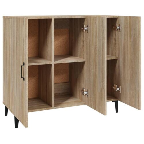 Skab 90x34x80 cm konstrueret træ røget egetræsfarve