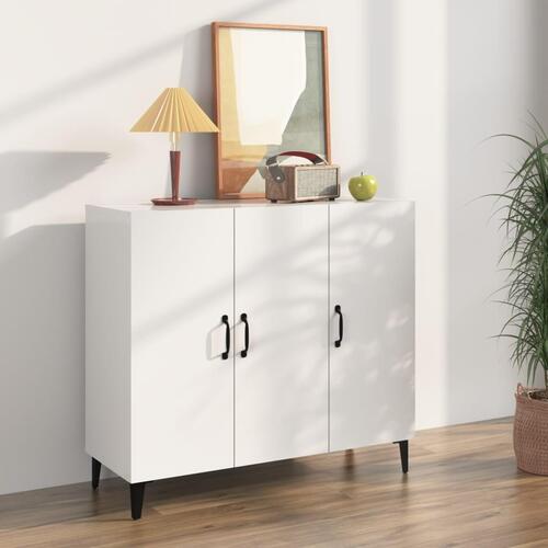 Skab 90x34x80 cm konstrueret træ hvid højglans