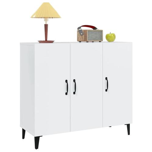 Skab 90x34x80 cm konstrueret træ hvid højglans