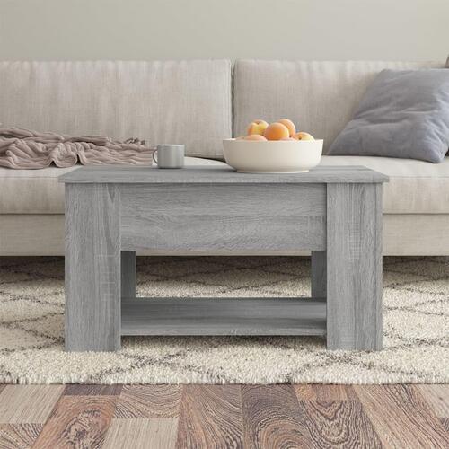 Sofabord 79x49x41 cm konstrueret træ grå sonoma-eg