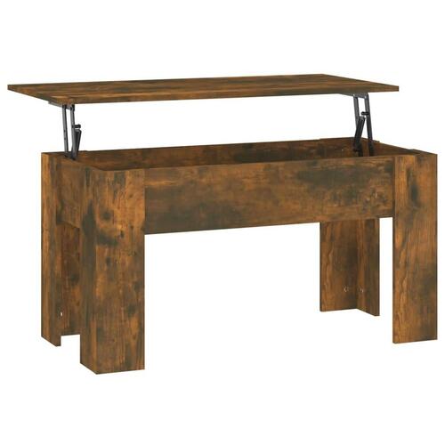 Sofabord 101x49x52 cm konstrueret træ røget egetræsfarve