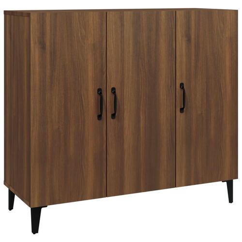 Skab 90x34x80 cm konstrueret træ brun egetræsfarve