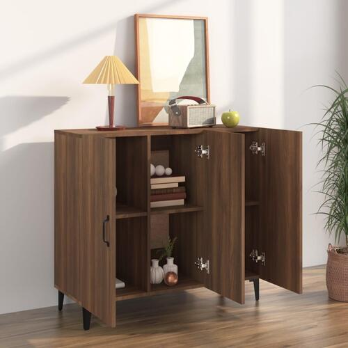 Skab 90x34x80 cm konstrueret træ brun egetræsfarve