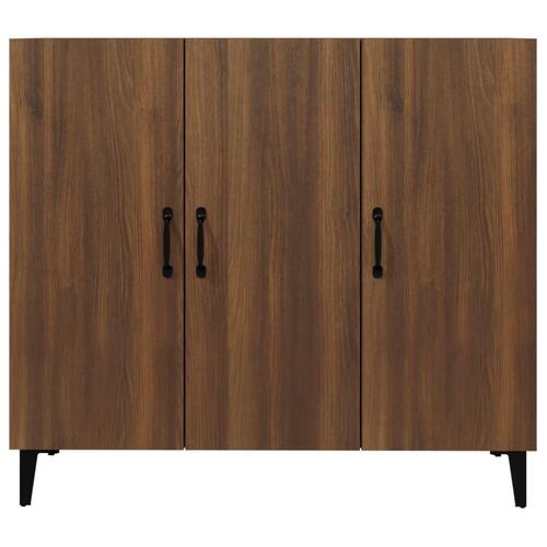 Skab 90x34x80 cm konstrueret træ brun egetræsfarve