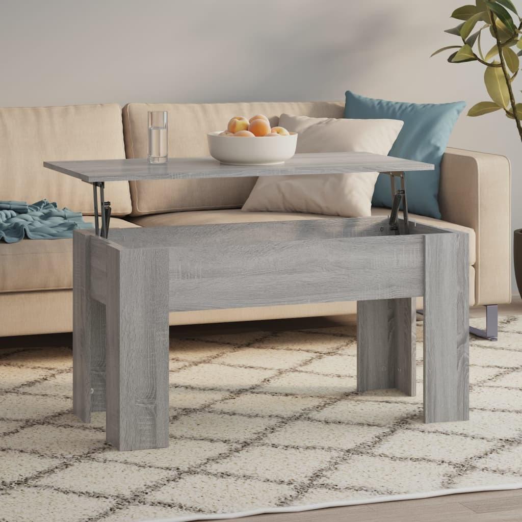 Sofabord 101x49x52 cm konstrueret træ grå sonoma-eg