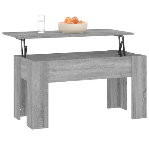 Sofabord 101x49x52 cm konstrueret træ grå sonoma-eg