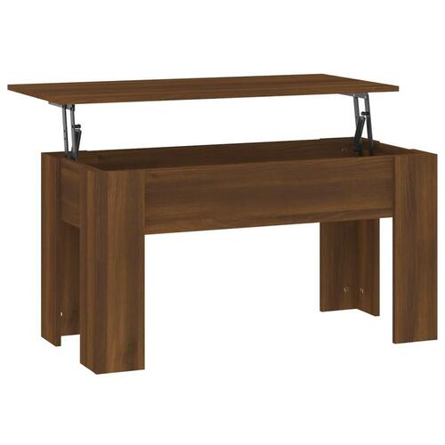 Sofabord 101x49x52 cm konstrueret træ brun egetræsfarve
