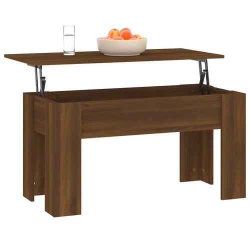 Sofabord 101x49x52 cm konstrueret træ brun egetræsfarve