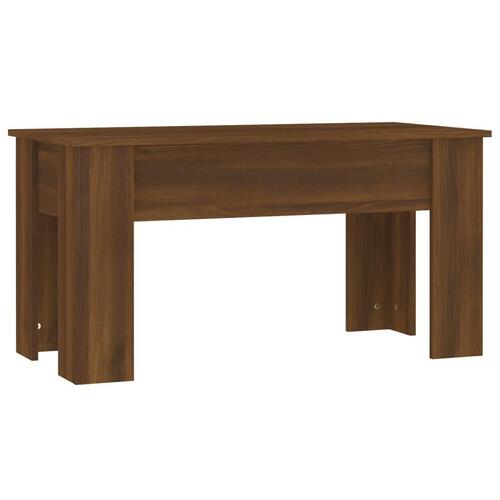 Sofabord 101x49x52 cm konstrueret træ brun egetræsfarve