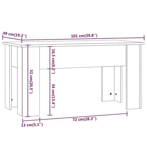 Sofabord 101x49x52 cm konstrueret træ brun egetræsfarve