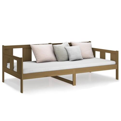 Daybed 90x200 cm massivt fyrretræ gyldenbrun