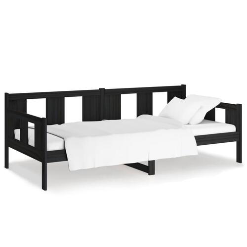 Daybed 90x200 cm massivt fyrretræ sort