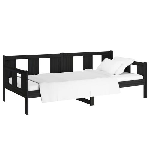 Daybed 90x200 cm massivt fyrretræ sort