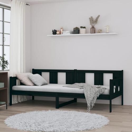 Daybed 90x200 cm massivt fyrretræ sort