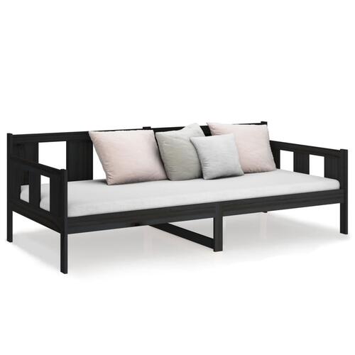 Daybed 90x200 cm massivt fyrretræ sort
