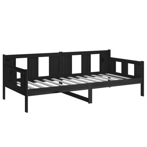 Daybed 90x200 cm massivt fyrretræ sort