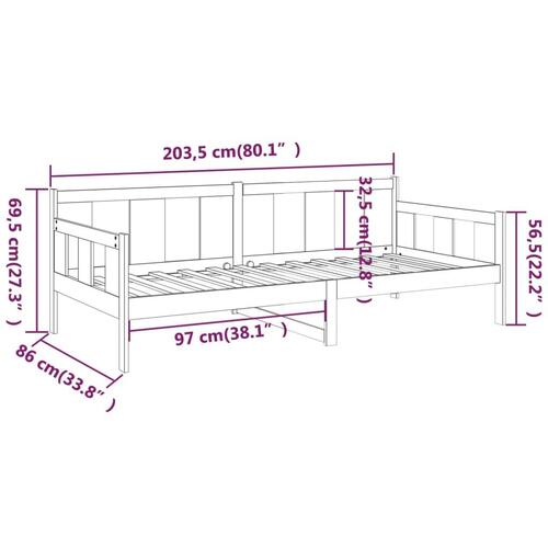 Daybed 80x200 cm massivt fyrretræ