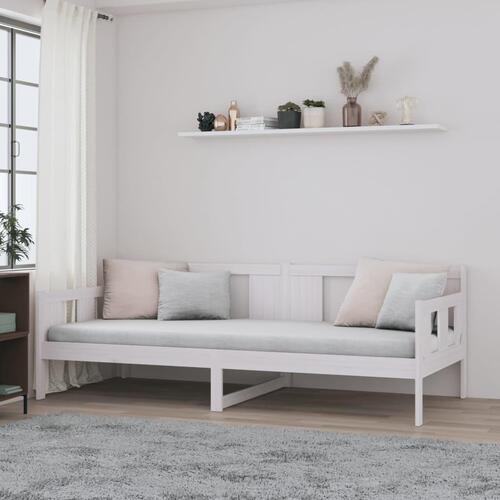 Daybed 80x200 cm massivt fyrretræ hvid