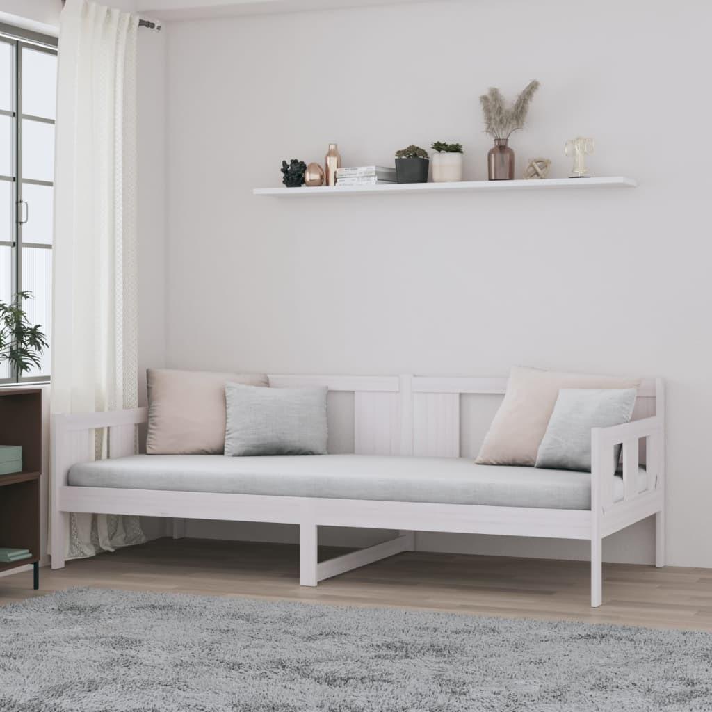 Daybed 80x200 cm massivt fyrretræ hvid