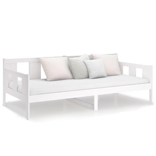 Daybed 80x200 cm massivt fyrretræ hvid