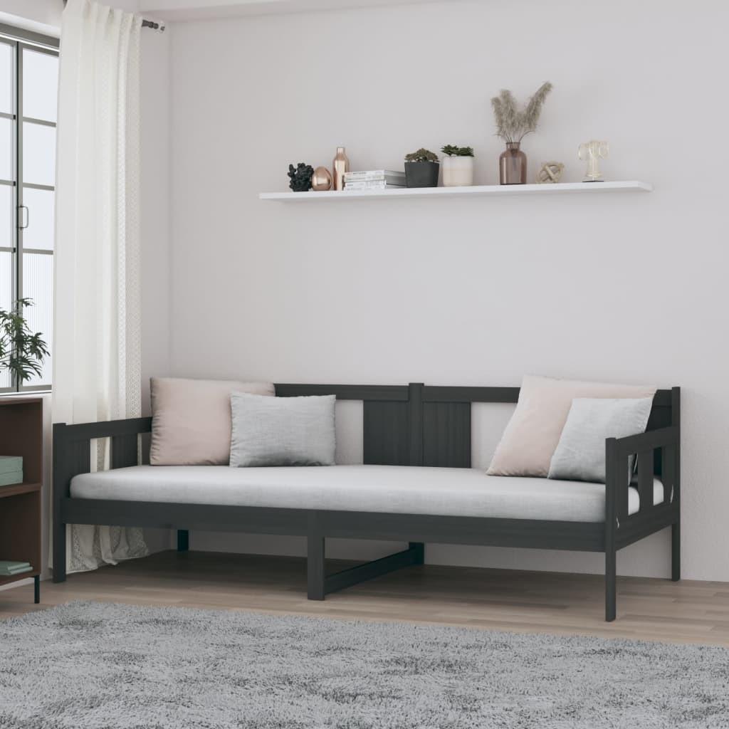 Daybed 80x200 cm massivt fyrretræ grå