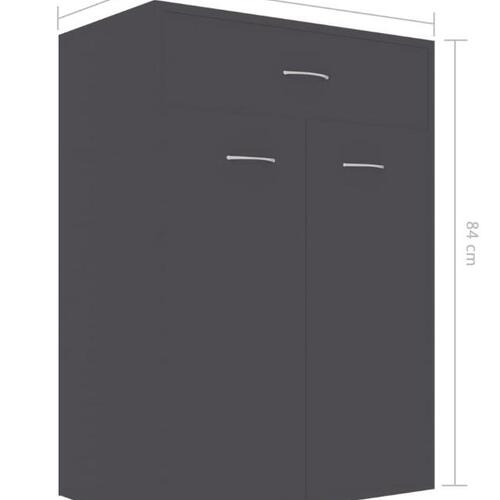 Skoskab 60x35x84 cm konstrueret træ grå