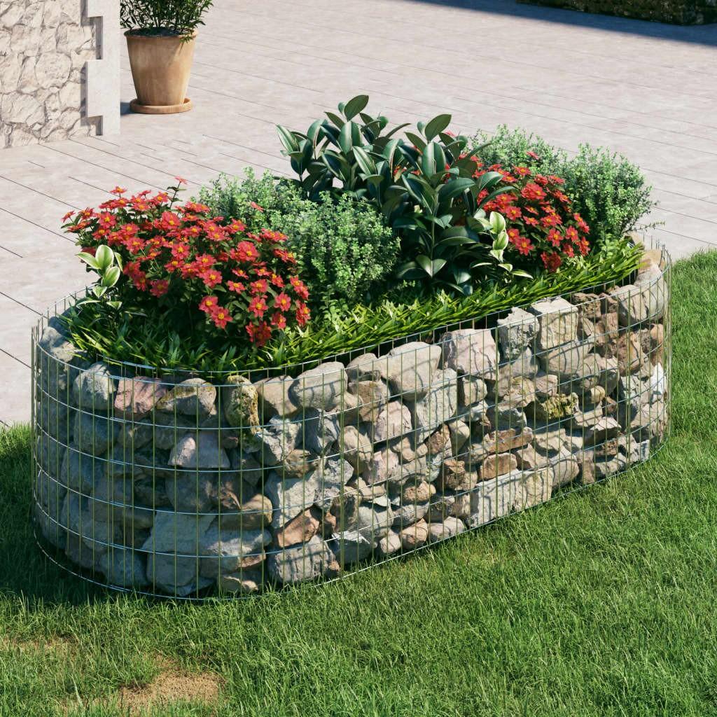 Gabion-højbed 200x100x50 cm galvaniseret jern
